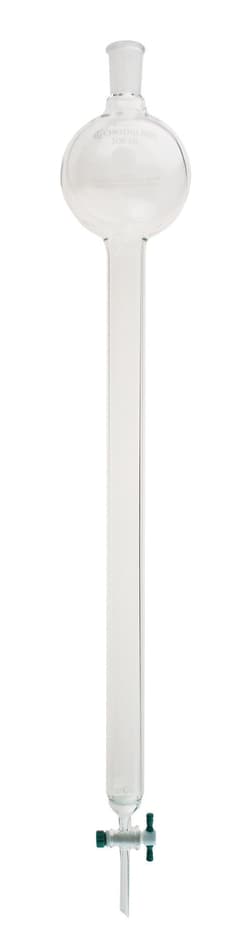 Chemglass Life Sciences Column, Chromatography, 24/40 Outer Joint, 500mL Reservoir, 1 1/2in ID X 12in E.L., 2mm Stopcock