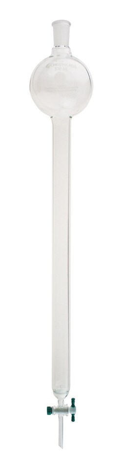 Chemglass Life Sciences Column, Chromatography, 24/40 Outer Joint, 1000mL Reservoir, 2in ID X 18in E.L., 2mm Stopcock