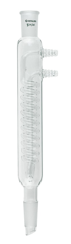 Chemglass Life Sciences Condenser, Reflux, 350mm, 24/40 Joint, 175mm Coil Length
