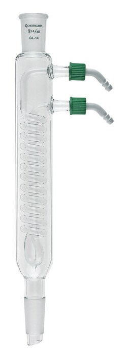 Chemglass Life Sciences Condenser, Reflux, 300mm, 29/42 Joint, 125mm Coil