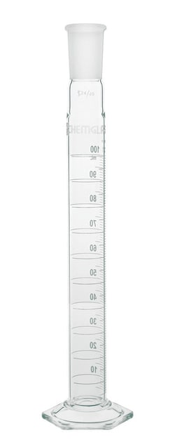Chemglass Life Sciences Cylinder, Graduated, 10mL, 14/20 Outer Joint, "To