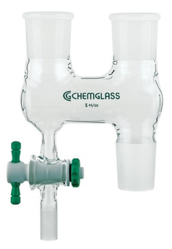 Chemglass Life Sciences Distilling adapter, Double, 24/40 Joint, 6mm PTFE