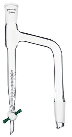 Chemglass Life Sciences Distilling Receiver, Joint Size: 24/40, Capacity mL: 10, Stopcock Size: 2mm, Approx. Height x Width (mm): 275 x 125