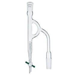 Chemglass Life Sciences Distilling Receiver, 10mL, Moisture Test, Merlic, 24/40 Joint Size, 2mm PTFE Stopcock, Approx. 290mm Height x 105mm Width