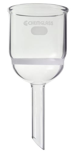 Chemglass Life Sciences 30mL Filter Funnel, Buchner, Coarse Frit, Quantity: