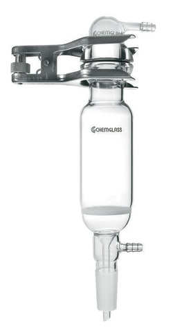 Chemglass Life Sciences&nbsp;250mL Filter Funnel, Pressure, Coarse Frit, #40 O-Ring Joint, 60mm O.D.