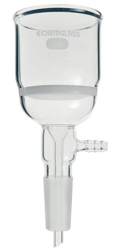 Chemglass Life Sciences 150mL Filter Funnel, Buchner, 29/42 Lower Vacuum