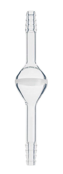 Chemglass Life Sciences&nbsp;Filtering Tube, Reduced Ends, 30mm Medium Frit, Hose Connection O.D./10mm
