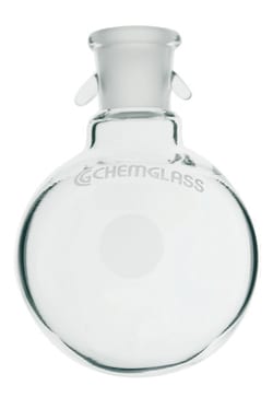 Chemglass Life Sciences&nbsp;250mL Single Neck Round Bottom Flask (RBF) , 14/20 Outer with Hooks
