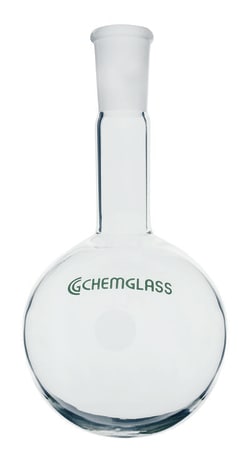 Chemglass Life Sciences 250mL Single Neck Round Bottomed Flask, Long Neck,