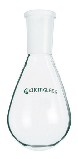 Chemglass Life Sciences 25mL Single Neck Evaporating Flask, 19/22 Outer Joint, Recovery Flask