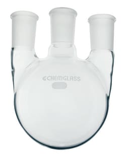 Chemglass Life Sciences 3000mL 3-Neck  Round Bottomed Flask, 1-CN 45/50 Outer, 2-SN 24/40 Outer
