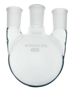 Chemglass Life Sciences 12000mL 3-Neck  Round Bottomed Flask, 1-CN 45/50 Outer, 2-SN 29/42 Outer