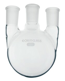Chemglass Life Sciences 12000mL 3-Neck Round Bottomed Flask, 1-CN 29/42