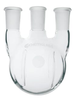 Chemglass Life Sciences&nbsp;Flask, Round Bottom, 1000mL, Heavy Wall, 3-Neck, 24/40 CN - 24/40 SNs, Vertical