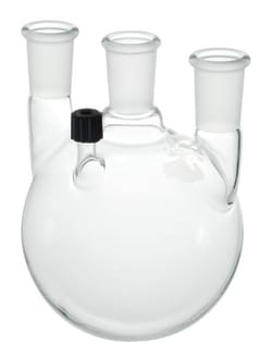 Chemglass Life Sciences Flask, Round Bottom, 500mL, Heavy Wall, 24/40 - 24/40, # 7 Chem-Thread Side Neck, 4-Neck