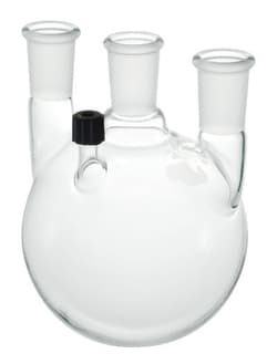 Chemglass Life Sciences Flask, Round Bottom, 1000mL, Heavy Wall, 24/40 - 24/40, # 7 Chem-Thread Side Neck, 4-Neck