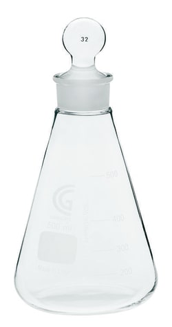 Chemglass Life Sciences 125mL Erlenmeyer Flask, #22 Outer Stopper Neck,