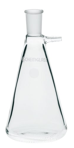 Chemglass Life Sciences 250mL Filtering Flask, Heavy Wall, 24/40 Outer