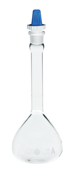 Chemglass Life Sciences&nbsp;25mL Volumetric Flask, Class A, #9 Outer Stopper Neck, PE Stopper