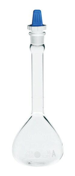 Chemglass Life Sciences 500mL Volumetric Flask, Class A, #19 Outer Stopper