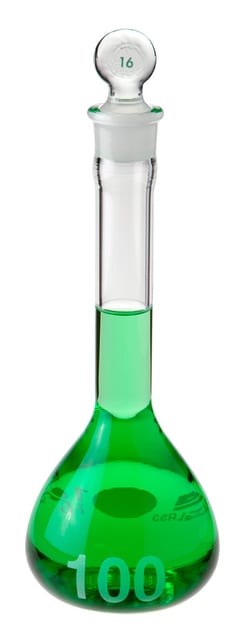 Chemglass Life Sciences&nbsp;200 +/- 0.12mL Capacity, #19 Stopper Size, Approx 175mm Height with Stopper