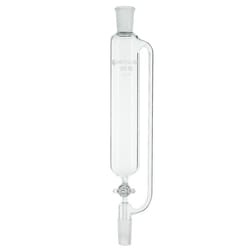 Chemglass Life Sciences 10mL Addition Funnel, 14/20 Joint Size, 2mm Glass Stopcock, 210mm OAH