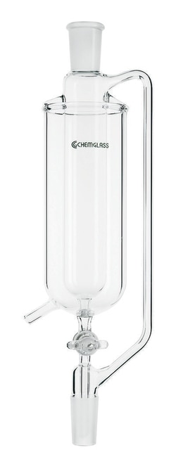 Chemglass Life Sciences 250mL Addition Funnel, Cooling Jacket, 24/40 Joint Size, 2mm Stopcock