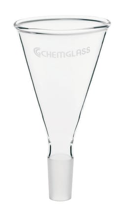 Chemglass Life Sciences 100mm Powder Funnel, 24/40 Inner Joint, 195mm OAL