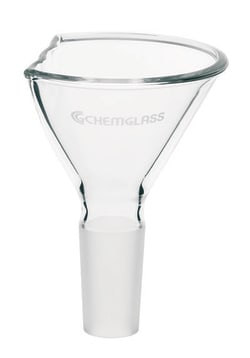 Chemglass Life Sciences 150mm Powder Funnel, Modified, 45/50 Inner Joint,