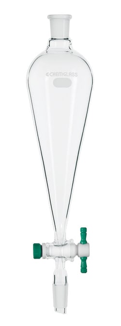 Chemglass Life Sciences 10mL Separatory Funnel, Squibb, 14/20 Joint Size,