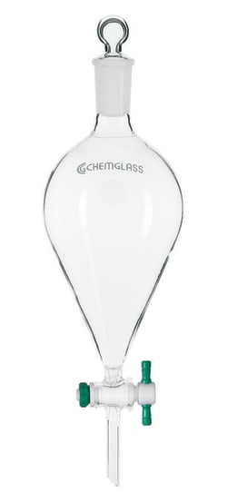 Chemglass Life Sciences Funnel, Sep, European, 2000mL, 6mm PTFE Stpk, 45/50,