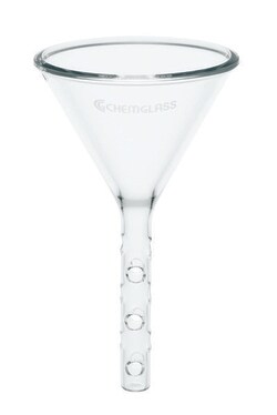 Chemglass Life Sciences Funnel, Solvent Addition, Stem 22mm OD X 75mm Long