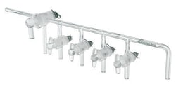Chemglass Life Sciences 4-Place Gas Manifold, Glass Stpk