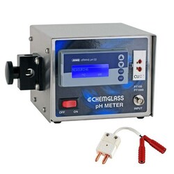 Chemglass Life Sciences pH Meter, Stainless Steel Enclosure, Digital Display,