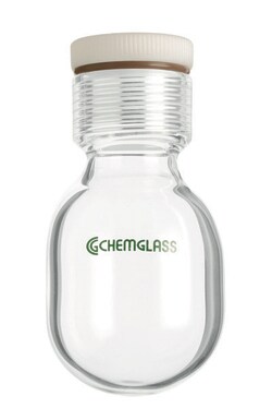 Chemglass Life Sciences 75mL Heavy Wall Pressure Vessel, Round Bottom,