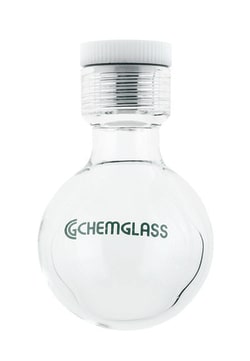 Chemglass Life Sciences Vessel, Pressure, 65mL, #25 Thread, Round Bottom