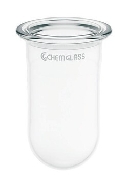 Chemglass Life Sciences 4000ml Reaction Vessel, Cylindrical, 150mm Schott O-Ring Flange, 160mm O.D. x 355mm Height