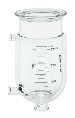 Chemglass Life Sciences 5L Reaction Vessel, Jacketed, 150mm Schott O-Ring