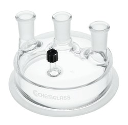 Chemglass Life Sciences Reaction Vessel Lid, 4-Neck, 24/40 Center Neck, 2-24/40 Side Necks, 1- #7 Chem-Thread Side Neck, 150mm Schott Flange