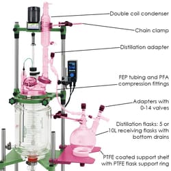 Chemglass Life Sciences Adapter, Distillation, 0-14mm Valve with 45/50 Lower Inner Jt