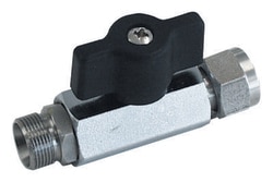 Chemglass Life Sciences M16 Stainless Steel Ball Valve, Black Handle, Quantity: