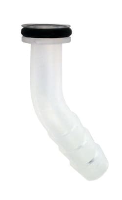 Chemglass Life Sciences&nbsp;Thread size: GL-18, Style: Bent, Hose OD (mm): 10.5, Hose ID (mm): 7, Length (mm): 65