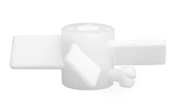 Chemglass Life Sciences&nbsp;Agitator, PTFE, 10mm, Four Blade, 100mm Dia, Fits Shaft Size 10mm, 45° Impeller Angle