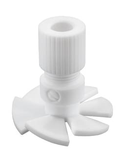 Chemglass Life Sciences&nbsp;Agitator, Turbine, PTFE, 100mm Dia, Fits Shaft Size 10mm