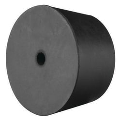 Chemglass Life Sciences Rubber Stoppers, Black, One Hole 6/pk