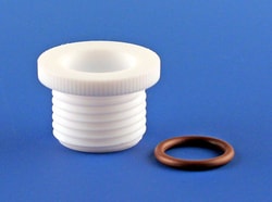 Chemglass Life Sciences&nbsp;#7 Internal Bushing, Open Top, 7.5mm Opening, Nylon, #008 Viton O-Ring
