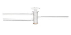 Chemglass Life Sciences Stopcock, Double Oblique Bore, Glass Plug, 2mm