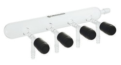 Chemglass Life Sciences Vacuum Manifold, Left Handed, 5 Ports, 0-8mm Chem-Cap