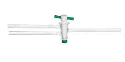 Chemglass Life Sciences Stopcock, Double Oblique Bore, PTFE Plug, 6mm Bore,